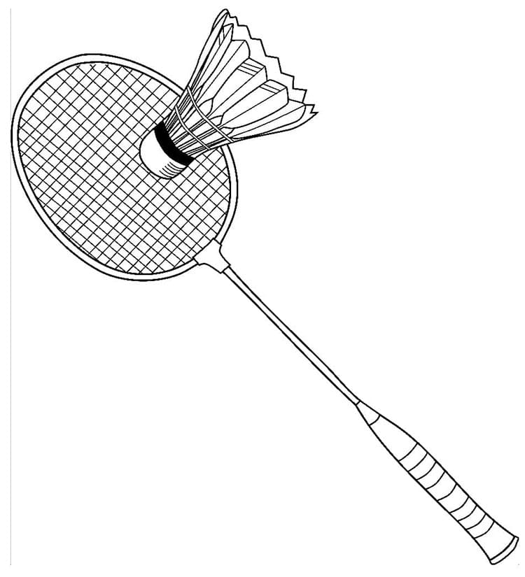 Çocuklar için Ücretsiz Badminton Boyama Sayfası