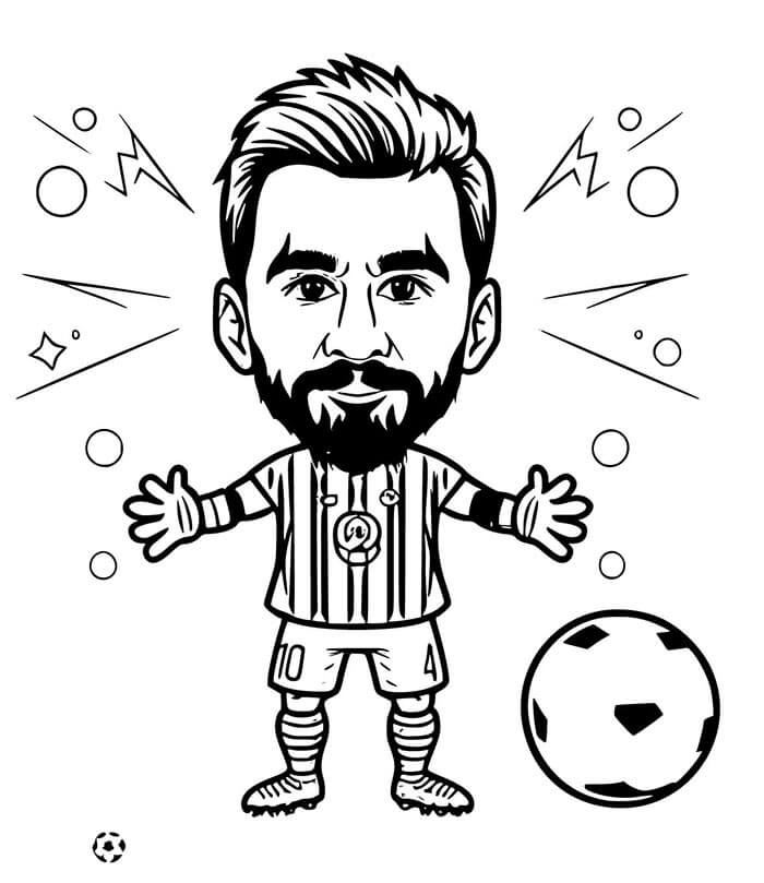 Çocuklar için Ücretsiz Lionel Messi Boyama Sayfası