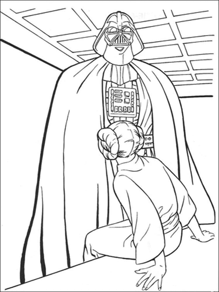 Çocuklar için Yazdırılabilir Darth Vader Boyama Sayfası
