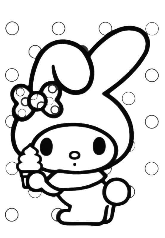 Çocuklar için Yazdırılabilir My Melody Boyama Sayfası