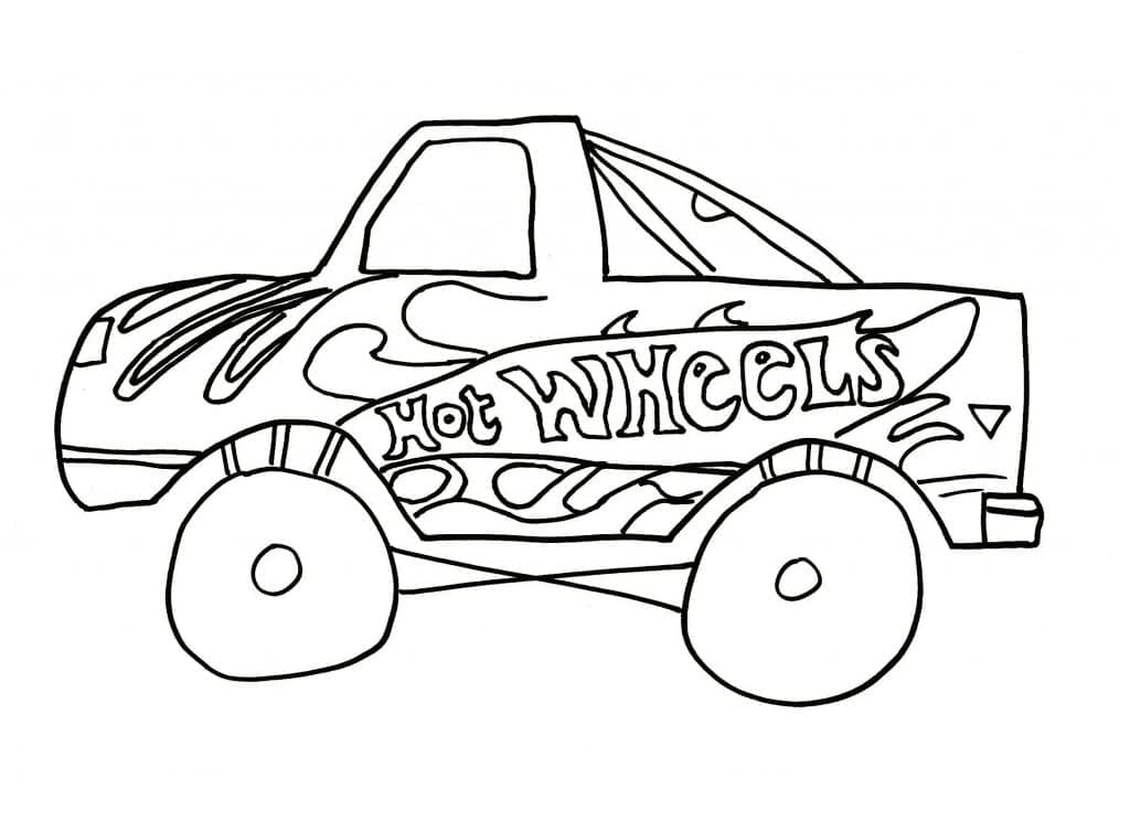 Çocuklar için baskıya uygun Hot Wheels Boyama Sayfası