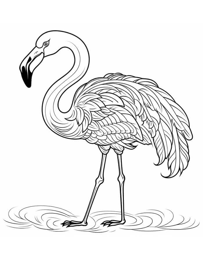 Çocuklar için bedava Flamingo Boyama Sayfası