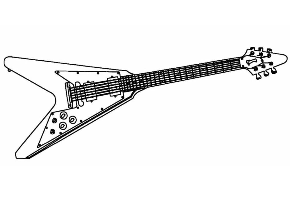 Çocuklar için bedava Gitar Boyama Sayfası