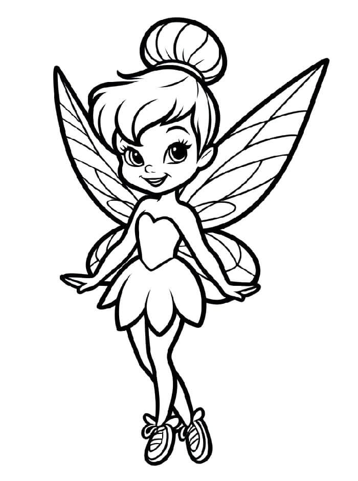 Çocuklar için bedava Tinkerbell Boyama Sayfası