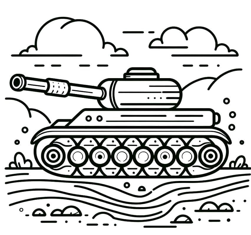 Çocuklar için tank Boyama Sayfası