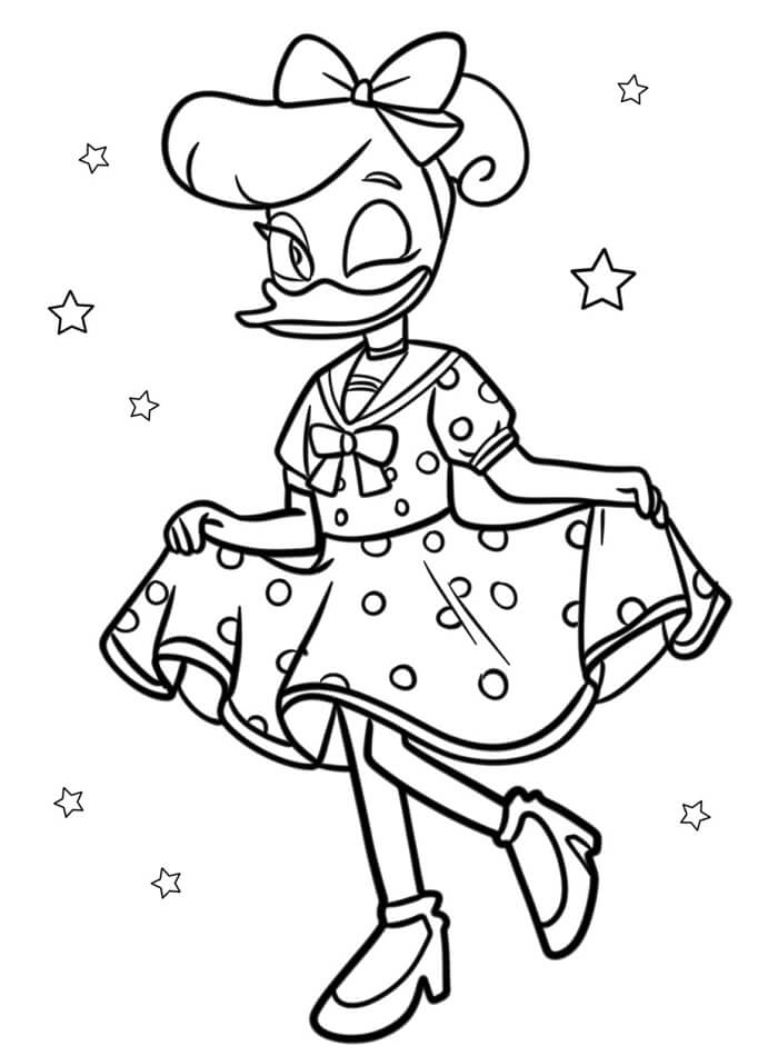 Çocuklar için ücretsiz Daisy Duck Boyama Sayfası