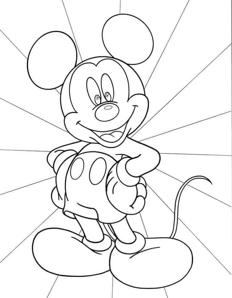 Çocuklar için ücretsiz Mickey Mouse Boyama Sayfası
