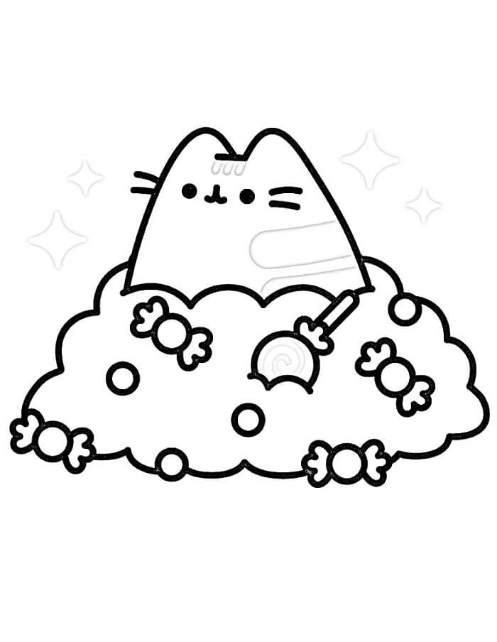 Çocuklar için ücretsiz Pusheen Boyama Sayfası