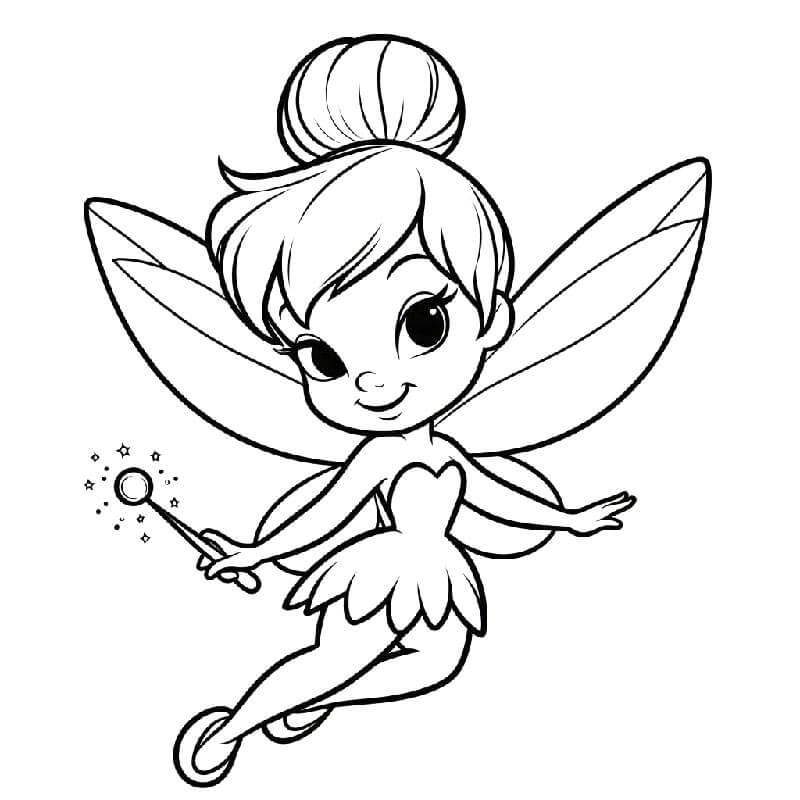 Çocuklar için yazdır Tinkerbell Boyama Sayfası