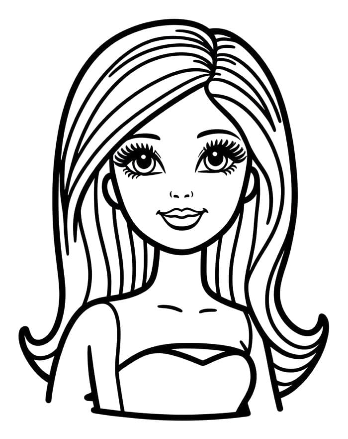 Çocuklar için yazdırılabilir Barbie Boyama Sayfası