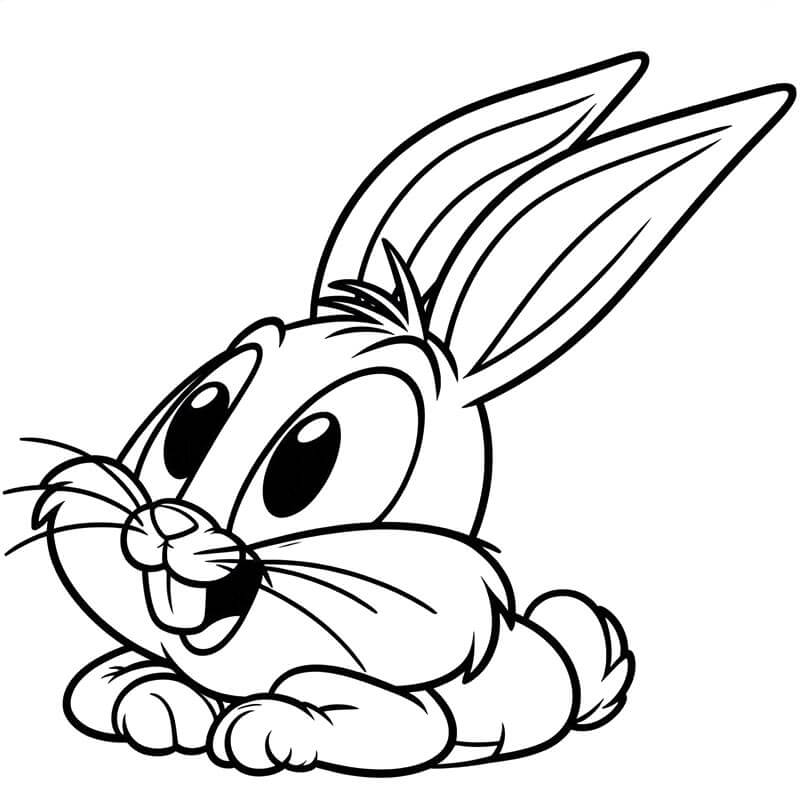 Çocuklar için yazdırılabilir Bugs Bunny görsel Boyama Sayfası