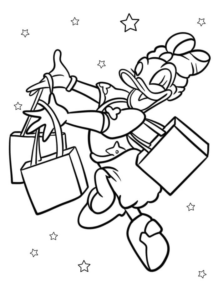 Çocuklar için yazdırılabilir Daisy Duck görsel Boyama Sayfası