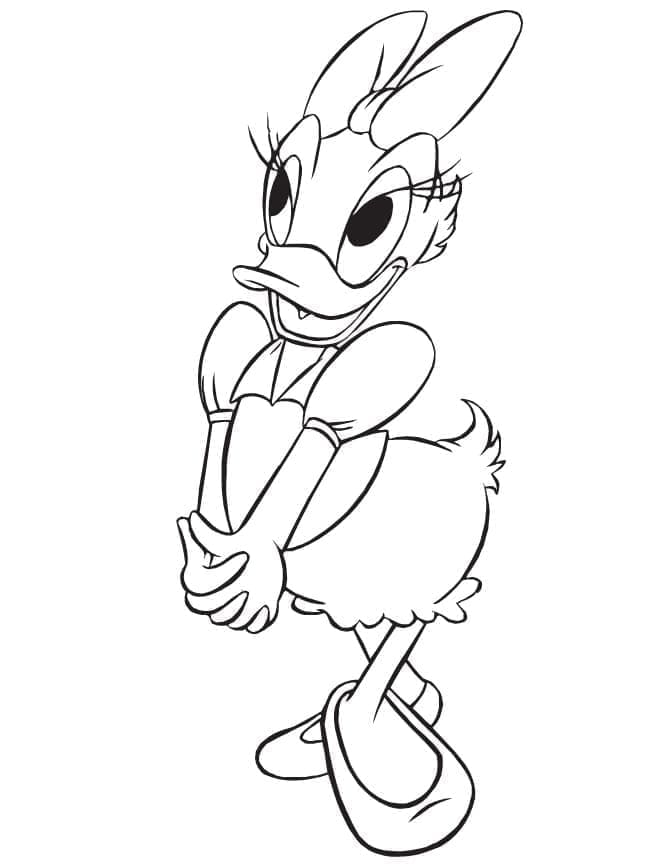 Çocuklar için yazdırılabilir Daisy Duck Boyama Sayfası