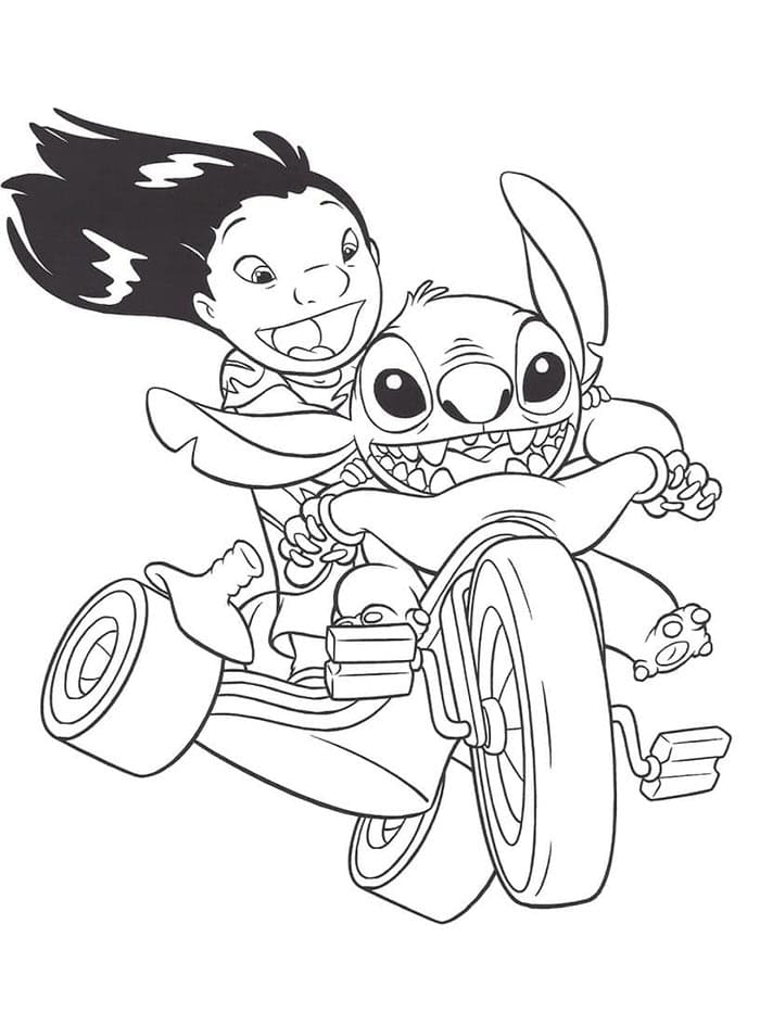 Çocuklar için yazdırılabilir Lilo ve Stitch Boyama Sayfası