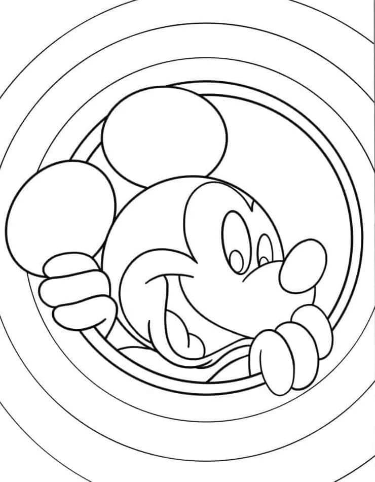 Çocuklar için yazdırılabilir Mickey Mouse görsel Boyama Sayfası