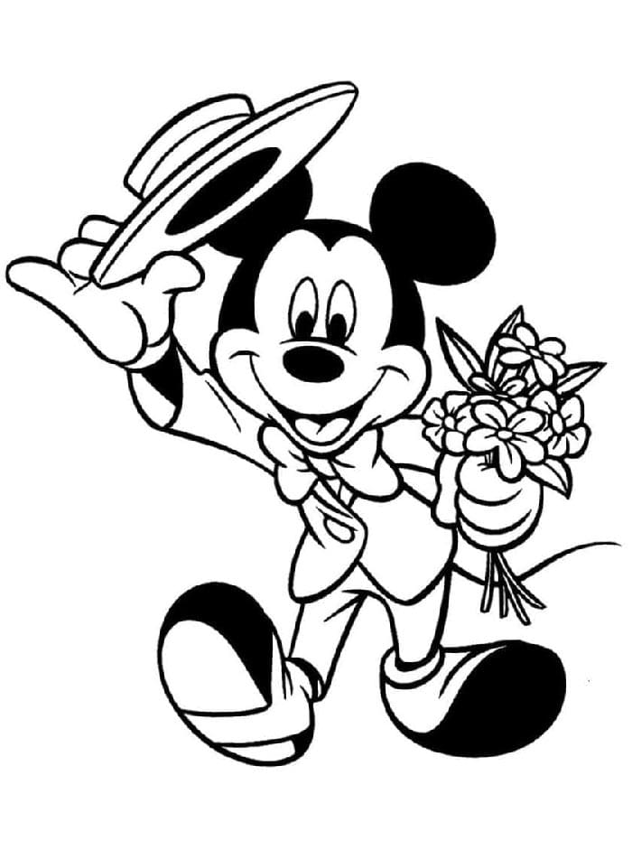 Çocuklar için yazdırılabilir Mickey Mouse Boyama Sayfası