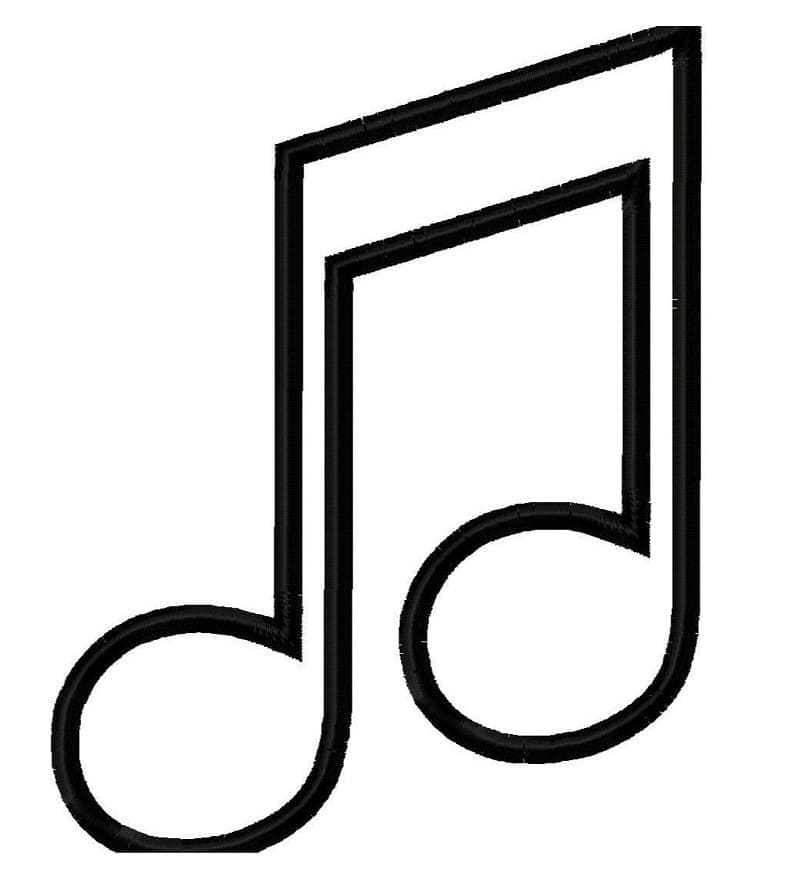 Çocuklar için yazdırılabilir Müzik Notaları Boyama Sayfası