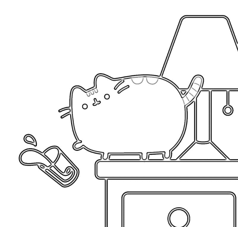 Çocuklar için yazdırılabilir Pusheen Boyama Sayfası
