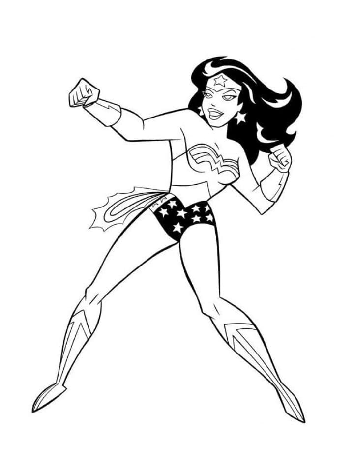 Çocuklara Özel Wonder Woman Boyama Sayfası