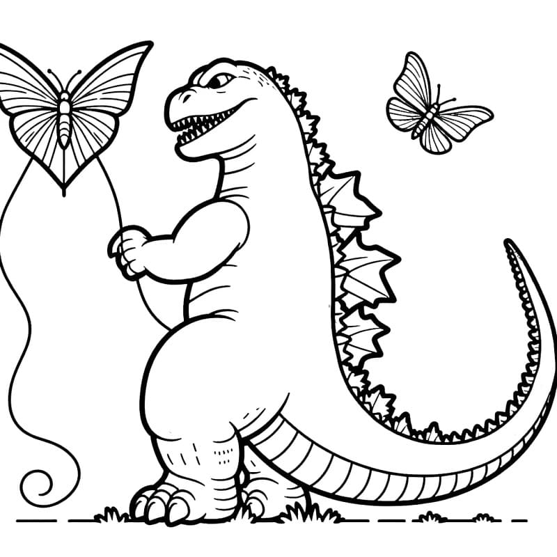 Çocuklara Ücretsiz Godzilla Boyama Sayfası