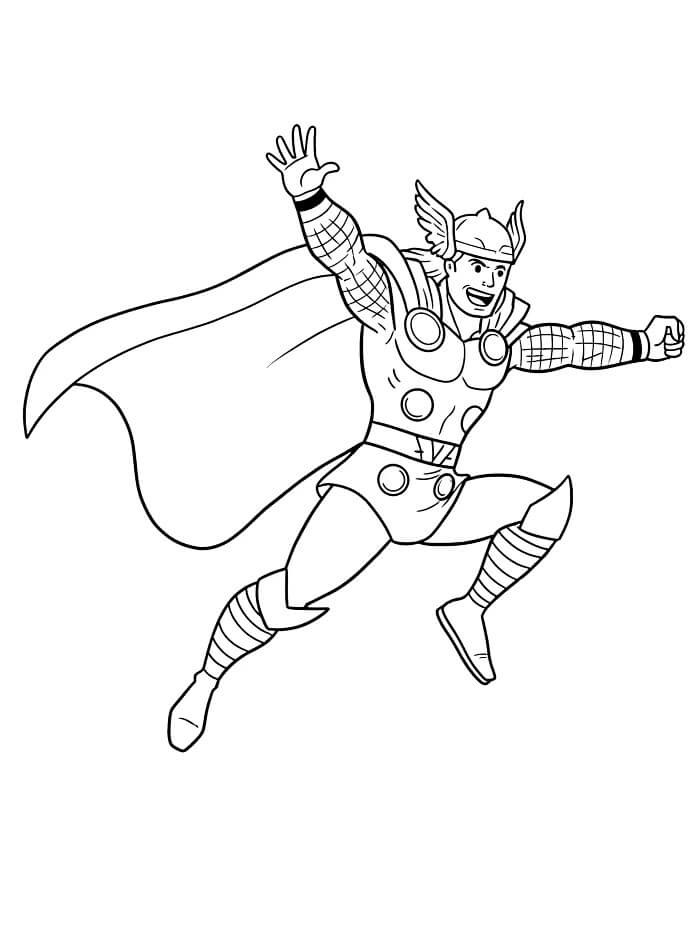 Çocuklara Ücretsiz Thor Sayfası Boyama Sayfası