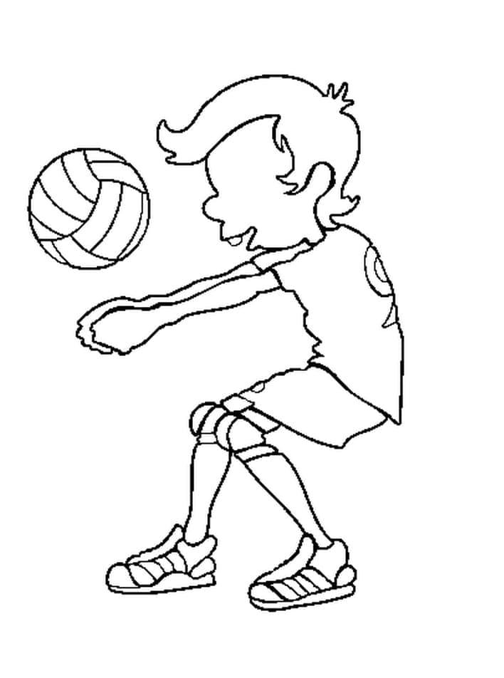 Çocuklara Yazdırılabilir Voleybol Boyama Sayfası
