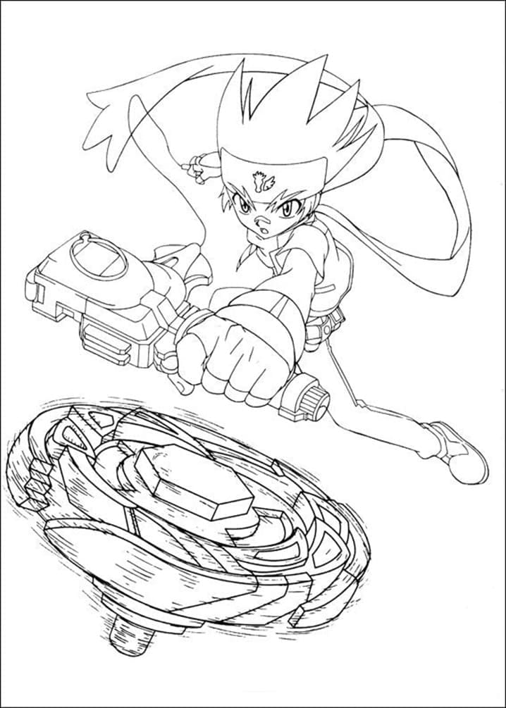 Çocuklara Yönelik Basılabilir Beyblade Boyama Sayfası