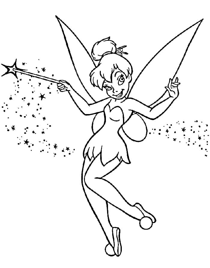 Çocuklara bedava Tinkerbell Boyama Sayfası
