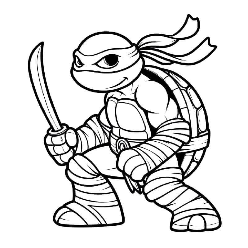 Çok Şirin Ninja Kaplumbağalar Boyama Sayfası