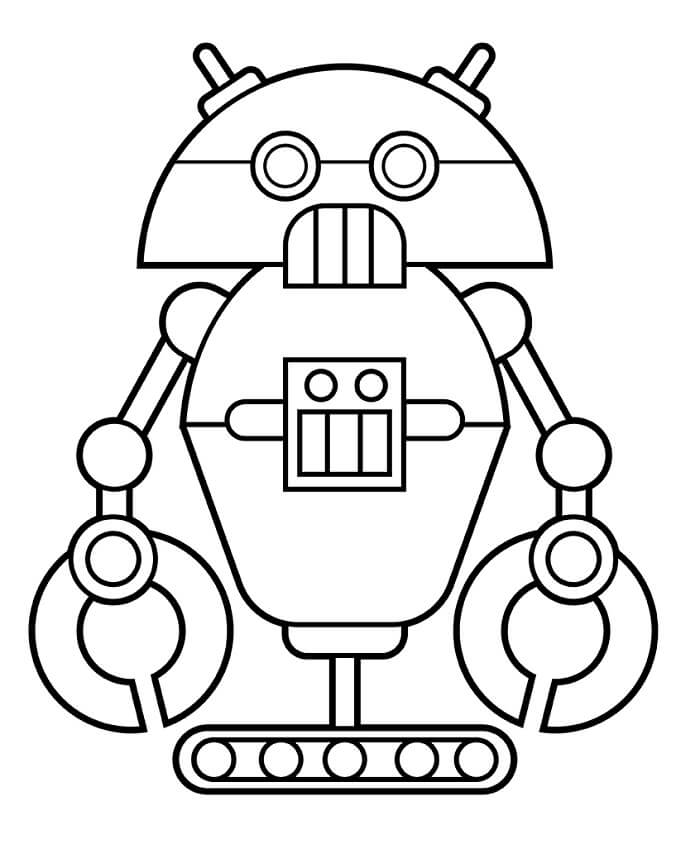 Çok Tatlı Robot Boyama Sayfası