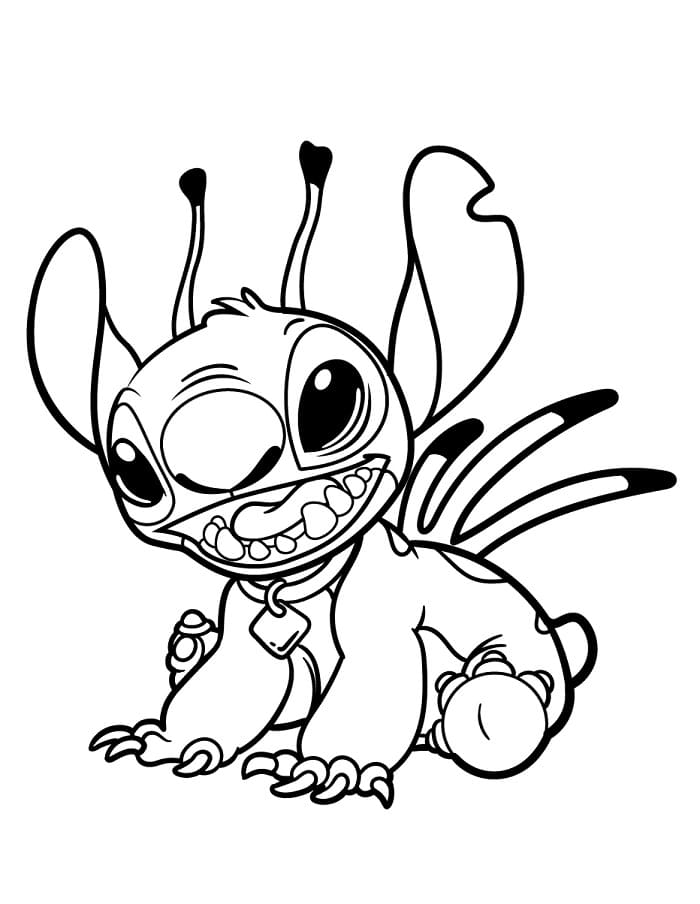 Çok sevimli Lilo ve Stitch Boyama Sayfası