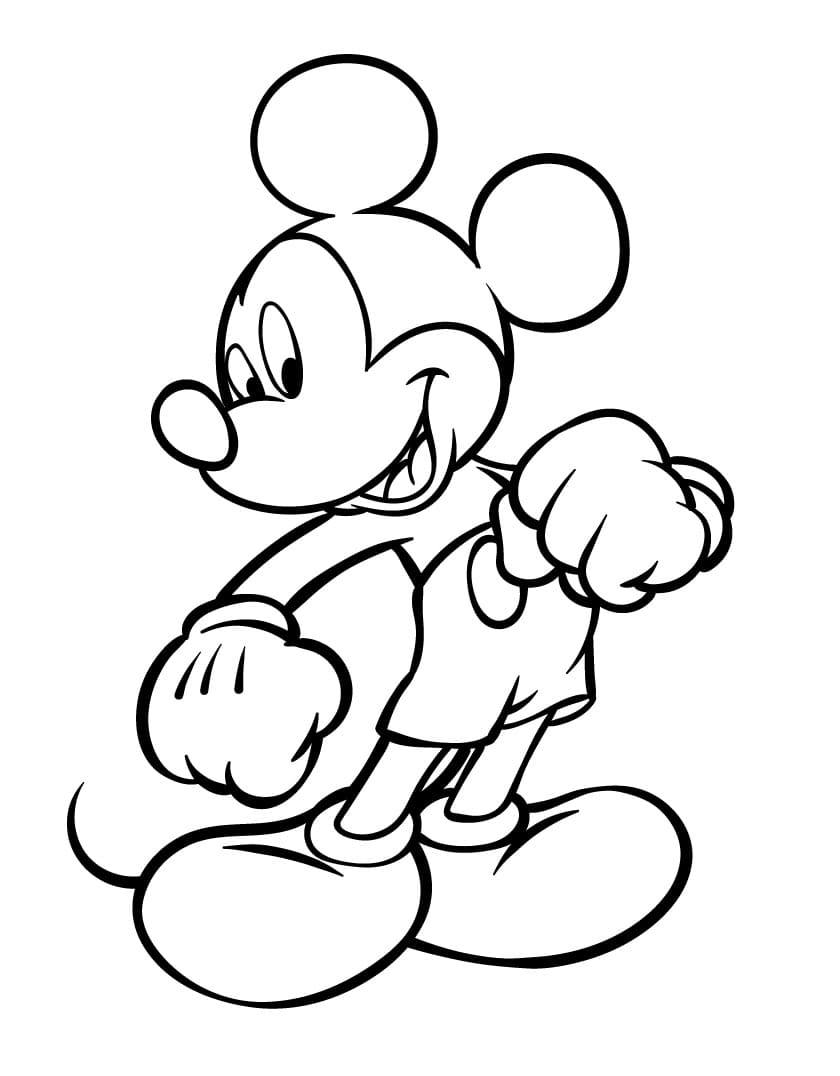 Çok sevimli Mickey Mouse Boyama Sayfası