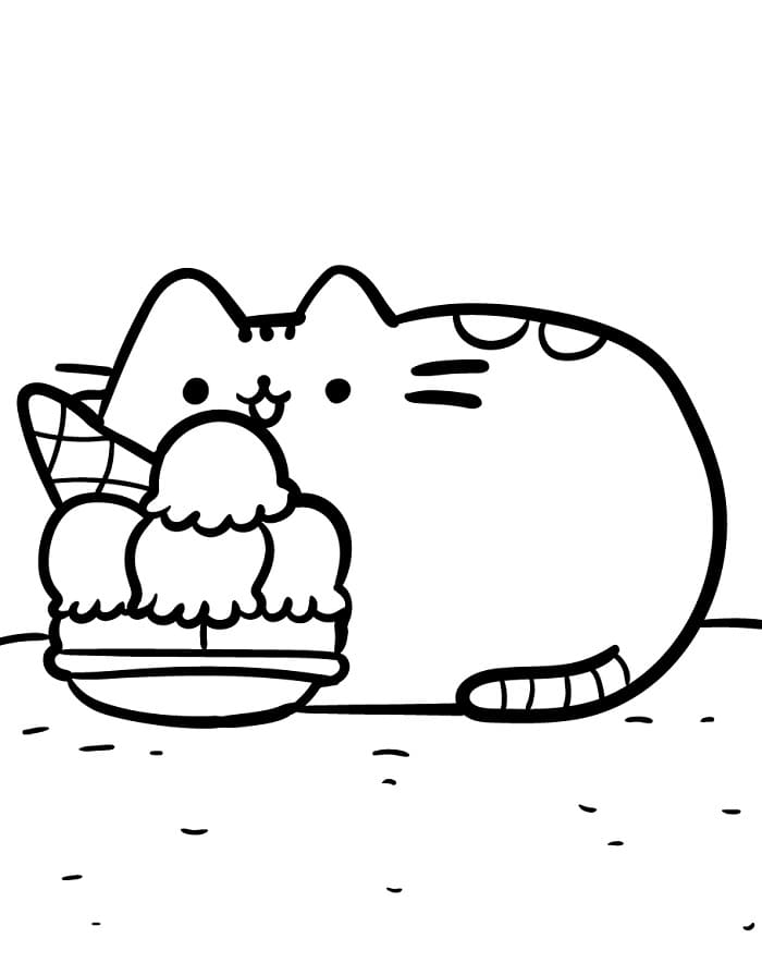 Çok sevimli Pusheen Boyama Sayfası