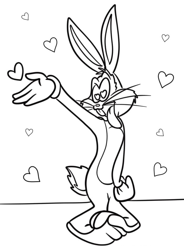 Çok sevimli bir Bugs Bunny Boyama Sayfası