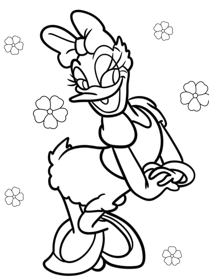 Çok sevimli bir Daisy Duck Boyama Sayfası