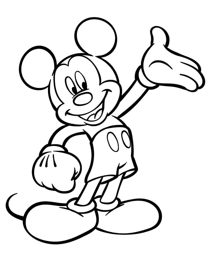 Çok sevimli bir Mickey Mouse Boyama Sayfası