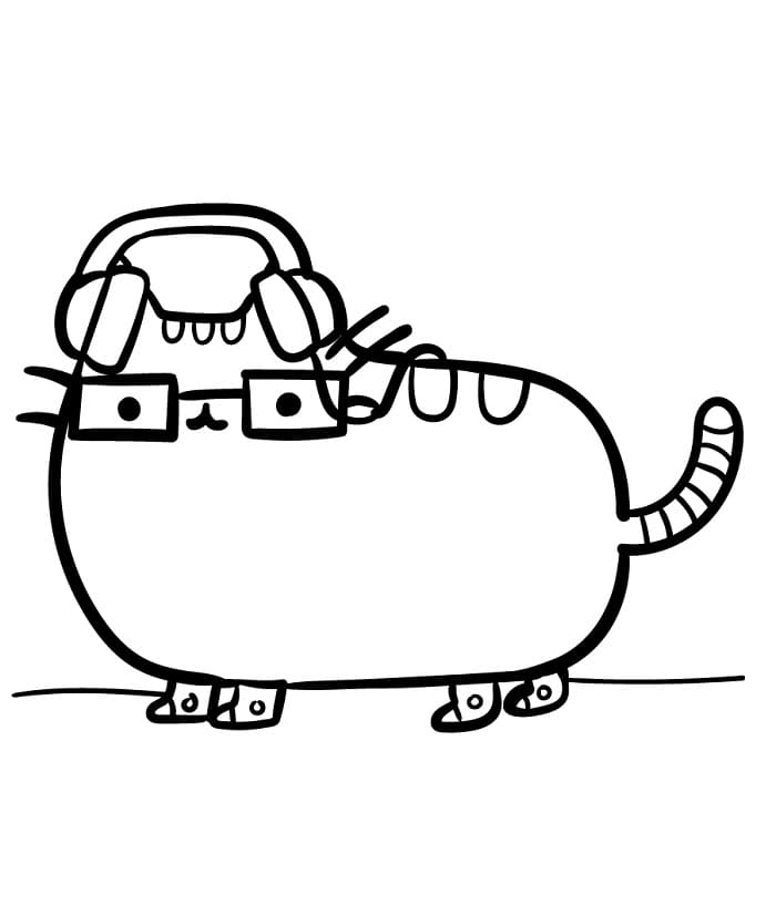 Çok sevimli bir Pusheen Boyama Sayfası