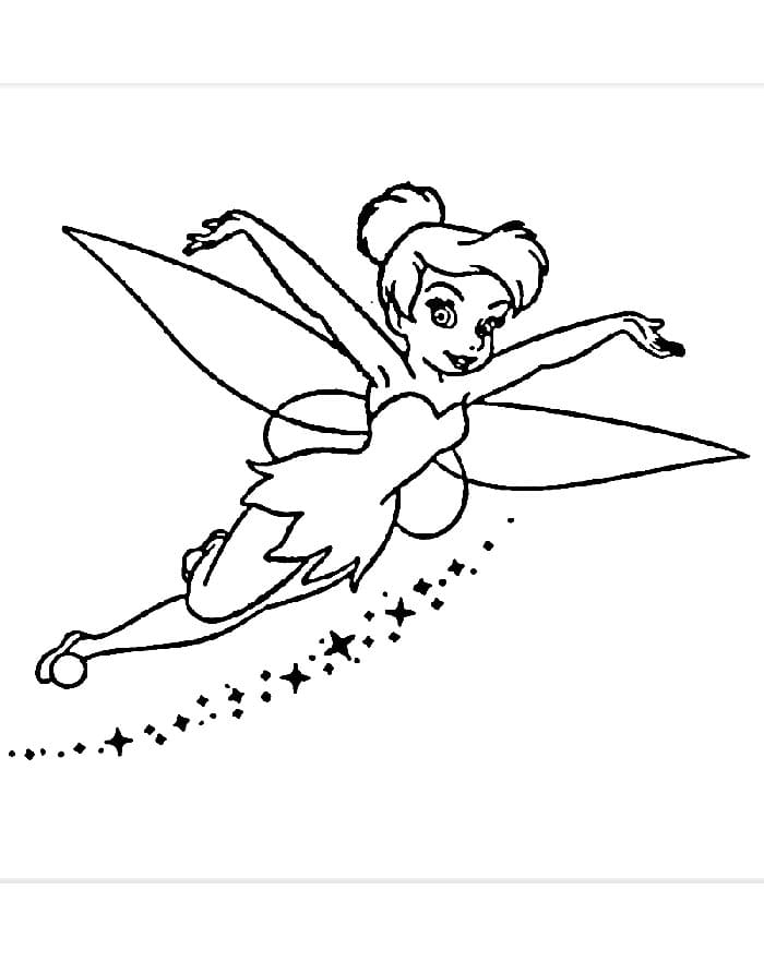 Çok şirin Tinkerbell Boyama Sayfası
