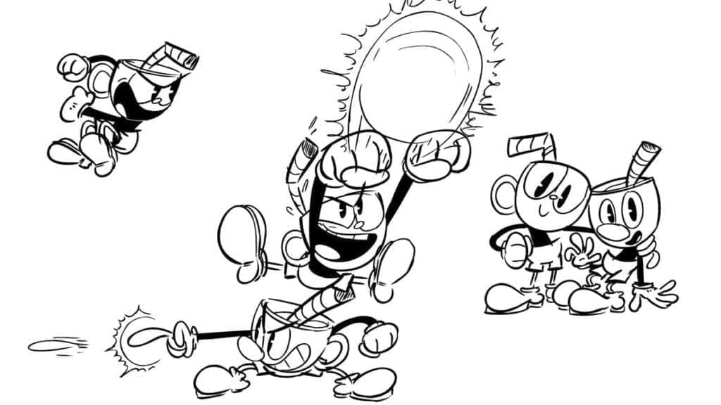 Cuphead Çocuklar İçin Ücretsiz Boyama Sayfası