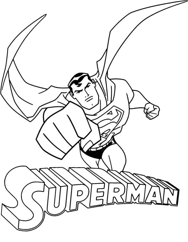 DC Kahramanı Süpermen Boyama Sayfası