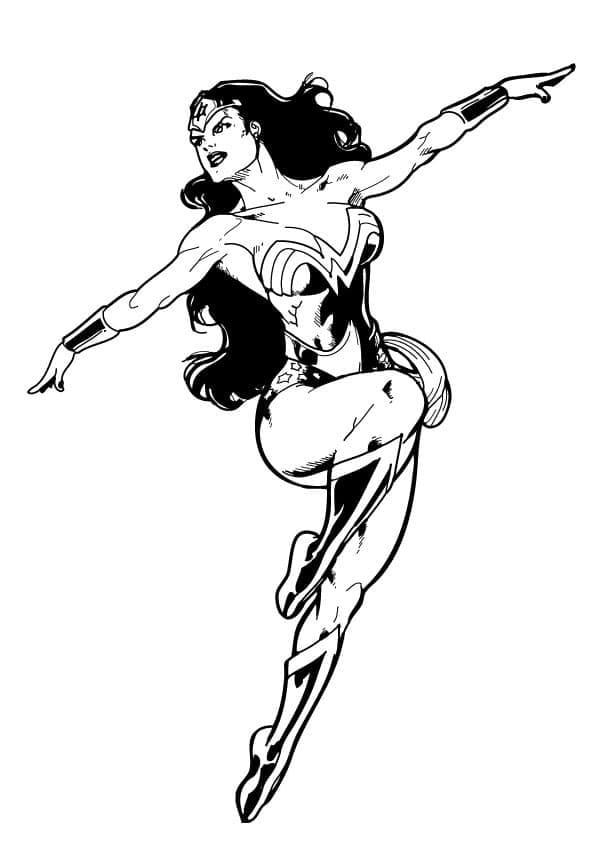 DC Kahramanı Wonder Woman Boyama Sayfası