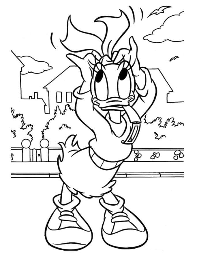 Daisy Duck yazdırılabilir görsel Boyama Sayfası