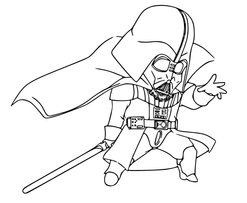 Darth Vader Yıldız Savaşları’nda Boyama Sayfası