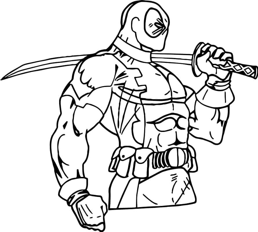 Deadpool Baskı Görseli Boyama Sayfası