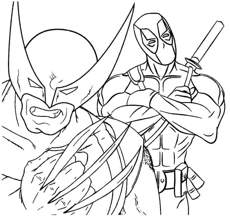 Deadpool Marvel Evreninde Boyama Sayfası