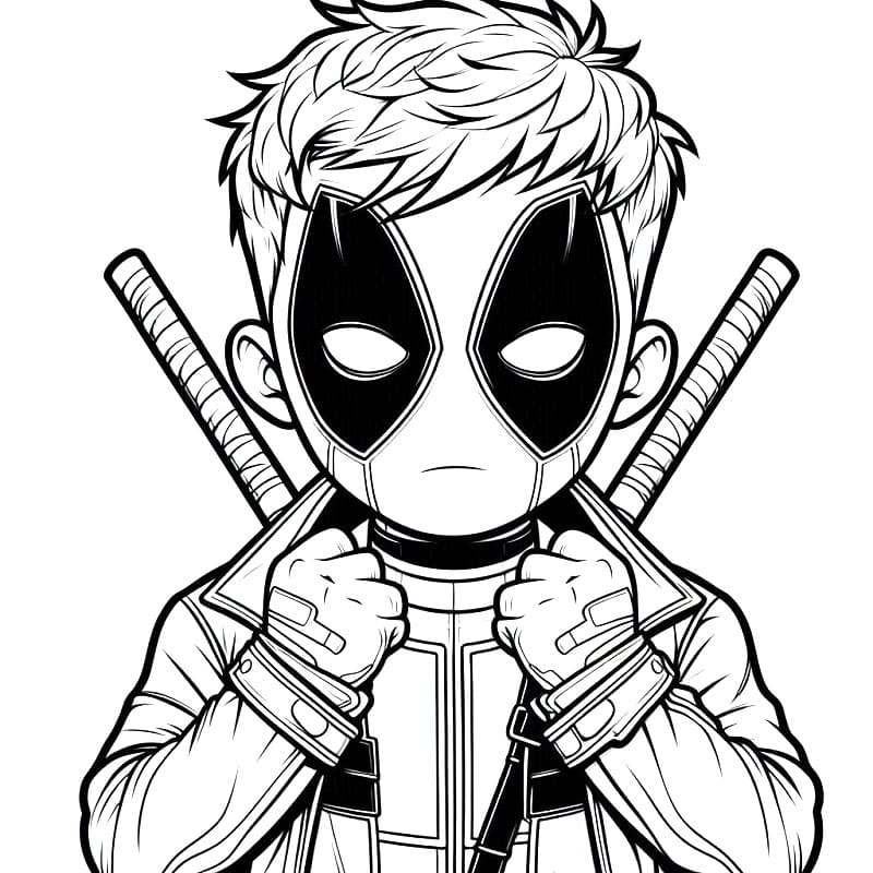 Deadpool Ücretsiz Çizimi Boyama Sayfası