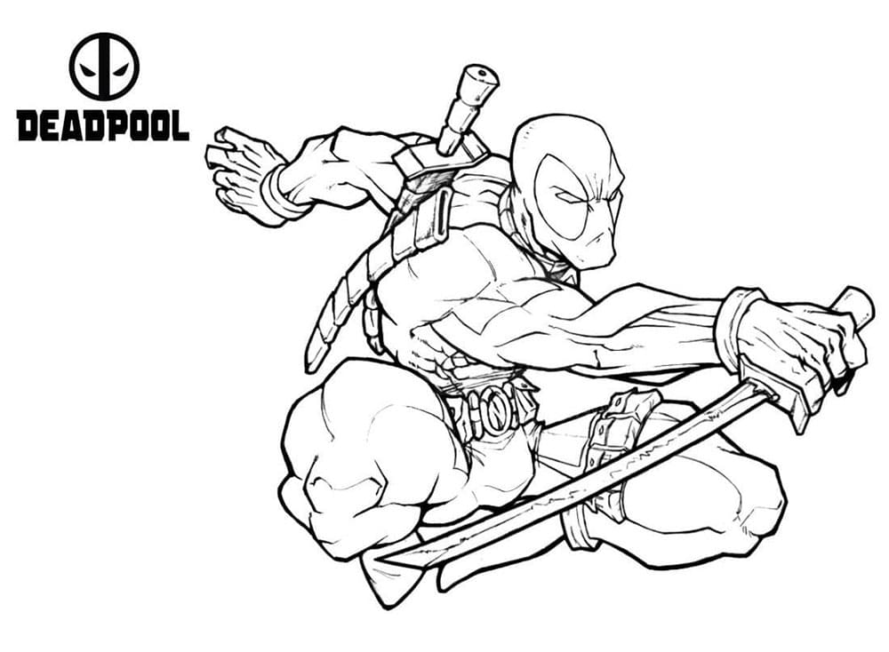 Deadpool Yenilmezler Takımında Boyama Sayfası