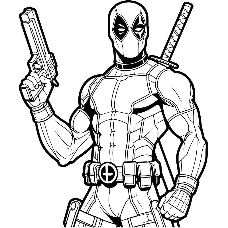 Deadpool’u Renklendir Boyama Sayfası