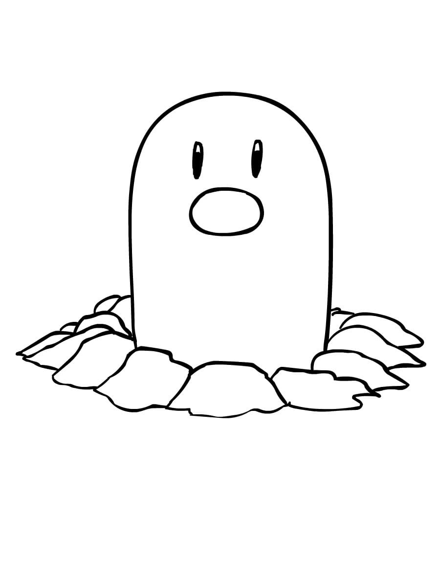 Diglett Pokemon Boyama Sayfası