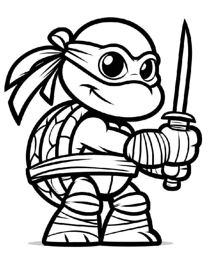 Dost Canlısı Ninja Kaplumbağalar Boyama Sayfası